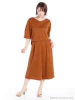 トップス+ガウチョカットSETUP/ブラック