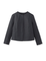 [L]ツイルノーカラージャケット/オフホワイト(003)