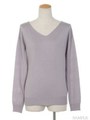 ソフトアンゴラ混ベーシックＶニット/グレー