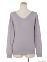 ソフトアンゴラ混ベーシックＶニット/グレー