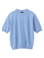 [L]ラメ混ニットプルオーバー/ライトブルー(091)