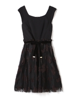 FLOCK ON TULLE DRESS/ピンク(090)