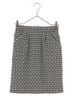 ・ダイヤ柄ジャガードスカート/ブラック