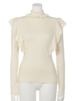 【an another angelus】ショルダーラッフルニットプルオーバー/OFFWHITE