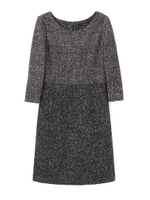 ニットドッキングツイード　ワンピース/ブラック(010)