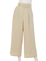 バックルベルト付ワイドパンツ/ピンク