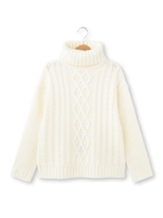 ローゲージケーブルニット/アイボリー(004)