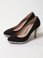 グリッターヒールパンプス/ピンク