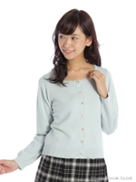 あったか保湿A/いろいろ釦カーデ 1/サックス