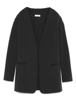 ノーカラーロングジャケット/BLK