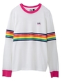 【MADEME/X-GIRL】MULTISTRIPE L/S TEE/ライトブルー