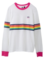 【MADEME/X-GIRL】MULTISTRIPE L/S TEE/ライトブルー