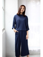 【AZUL by moussy】C/MOソフトポンチドルマンセットアップ/NVY