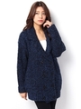 【AZUL by moussy】3G A/W/N/アルパカPコート風長袖カーデ/柄NVY