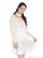 RoseLip柄ランジェリーキャミOP/ピンク