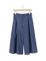 ◆タックデニムガウチョパンツ/ブルー(092)