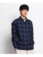 インディゴプレイドショートポイントシャツ/ネイビー(293)