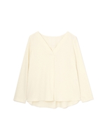 ドビーVネックブラウス/ネイビー(120)