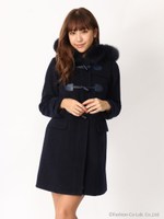 フォックスファーダッフルコート/サックス