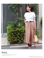 フロントななめフリルTシャツ/ホワイト