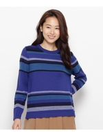 マルチボーダーニットプルオーバー/ブラウン(542)