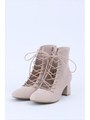 レースアップブーツ/ベージュ