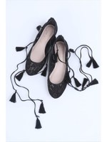 レースバレエシューズ/ブラック