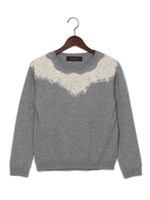 ★JOC ムネ チュールレース キリカエ プルオーバー/DK.Grn