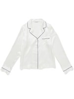 シルク長袖トップスパジャマ/WHITE