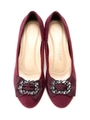 BUCKLE FLAT SHOES/ワイン(070)
