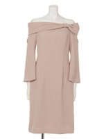 【Sov.】デコルテリボン肩あきワンピース/ブラック