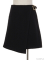 ウールラップミニスカート/黒