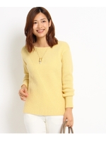 【VERY11月号掲載】バルキー切替えマカロンカラーニット/レモンイエロー(031)