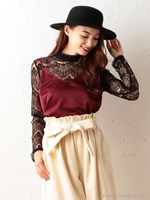 ビスチェ付きレーストップス/オフホワイト