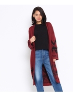 フレア袖ニットカーディガン/ボルドー(164)