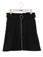 前ジップベルト付スカート/ブラウン