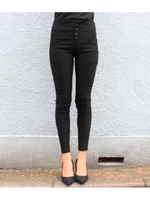 【ANAP】フェイクボタンハイウエストレギパン/BK