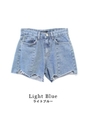 カットオフ デニムショートパンツ/ライトブルー