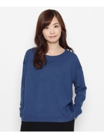 サイド編地切り替えニットプルオーバー/ブラック(019)