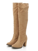 スエード調ロングブーツ/クロ