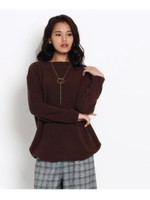 ドロップショルダーニットプルオーバー/オフホワイト(003)