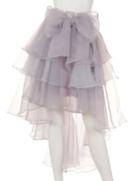 アシメボリュームオーガンジースカート/ホワイト