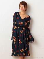 ラッフルミドルワンピース/ベージュ