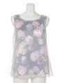 レイヤードフラワーTOP/WHT