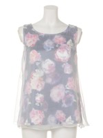 レイヤードフラワーTOP/WHT
