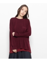 裾切り替えレイヤード風プルオーバー/ボルドー(064)