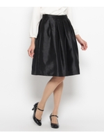 微光沢シャンタンAラインスカート/ネイビー(093)