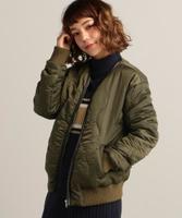 ノーカラーキルティングブルゾン