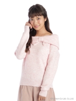 MIXモコブークレーリボンニット　1/ラベンダー