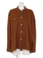 【CASUAL】ルーズミリタリーシャツ/キャメル